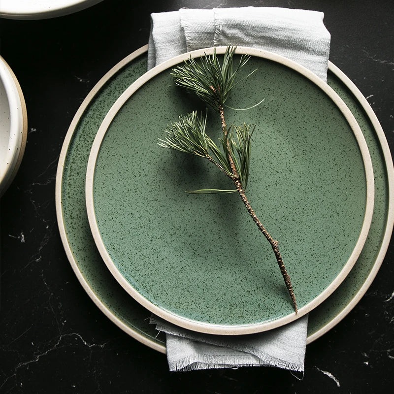 Ceramic Dinner Plate Elegant Western Tableware for Steak and Salads