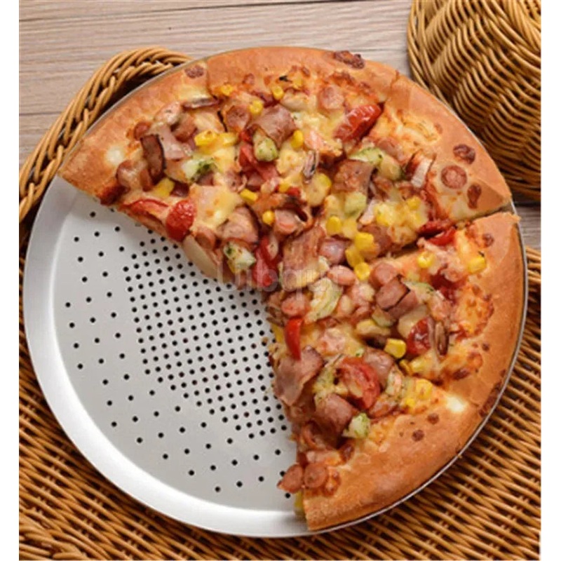 Nonstick Pizza Baking Pan Tray Plate Holder Pizza Screen Pan Metal Net