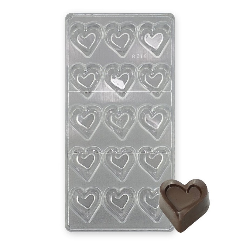 Curved Heart Polycarbonate Chocolate Mold