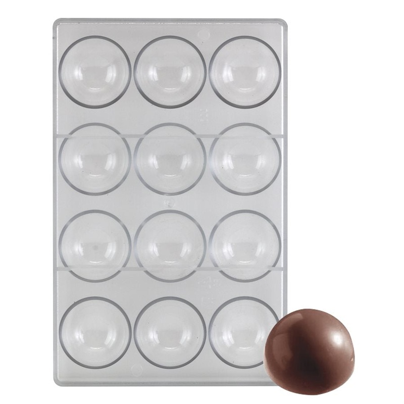 Hemisphere 1 7/8" Polycarbonate Chocolate Mold