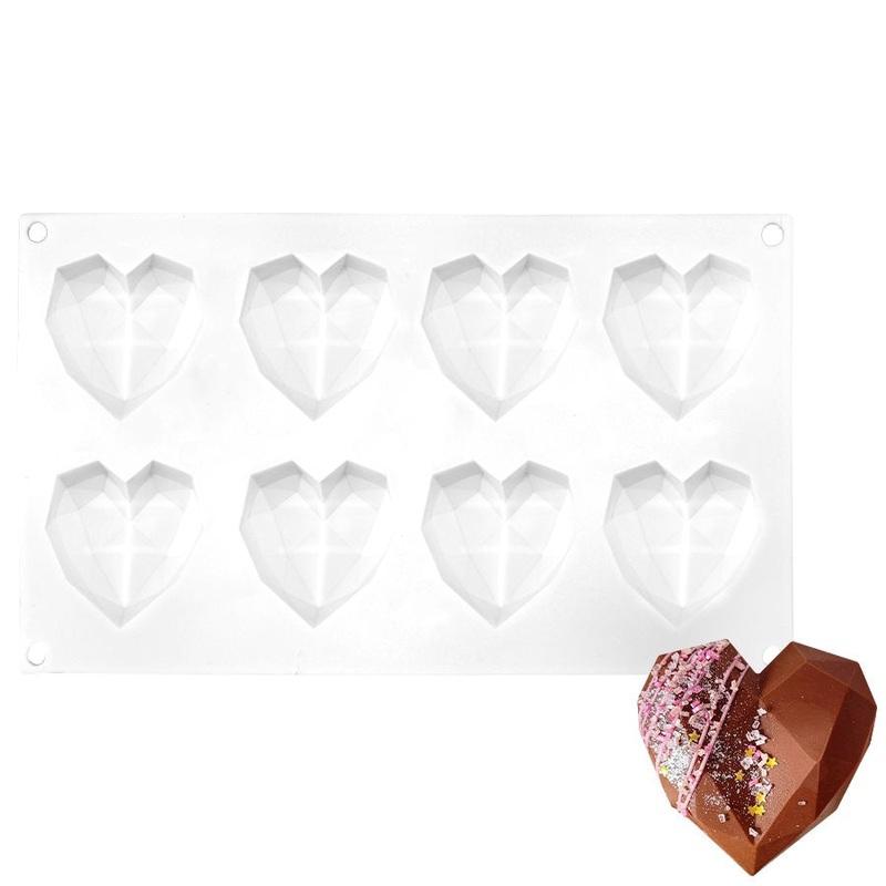 2 1/2" Diamond Smash Heart Silicone Baking & Freezing Mold