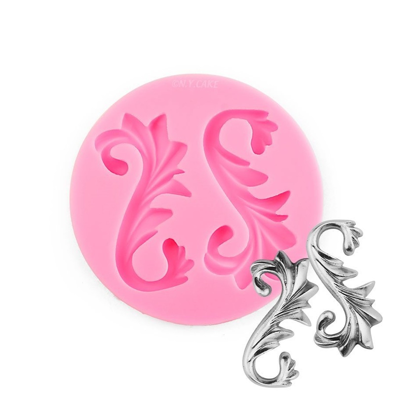 2 Scroll Medallion Silicone Mold