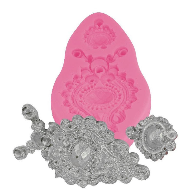 Jeweled Medallion Silicone Fondant Mold
