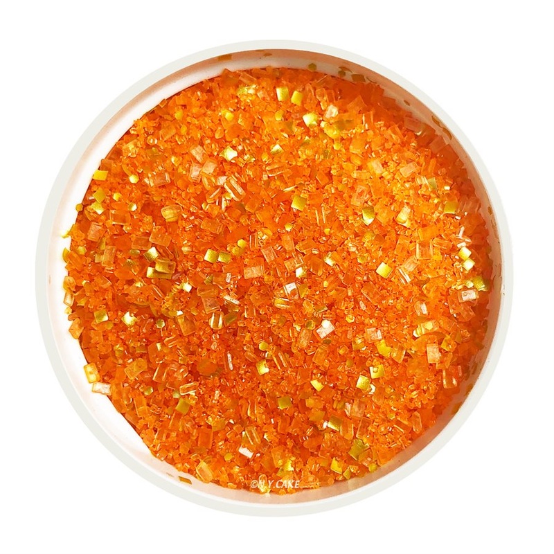 Orange & Gold Glittery Sugar 3 Ounces