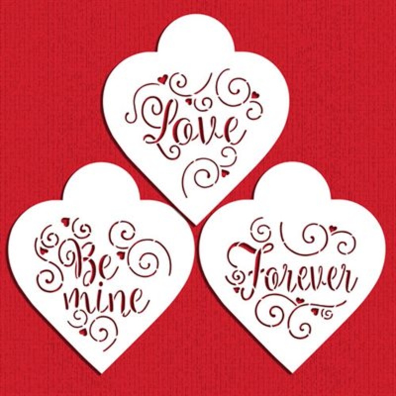 Love, Be Mine, Forever Hearts Cookie Stencil By Designer Stencils