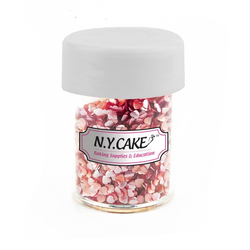 Pink Hearts Edible Glitter  4.5 grams