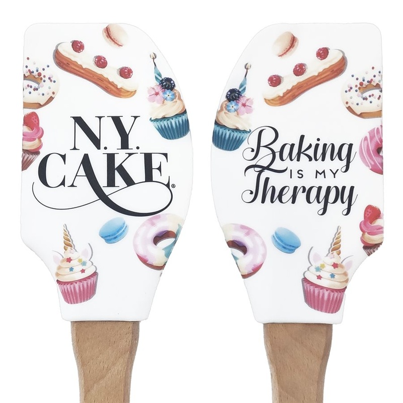 "Baking Is My Therapy" Silicone Spatula w/ Wooden Handle