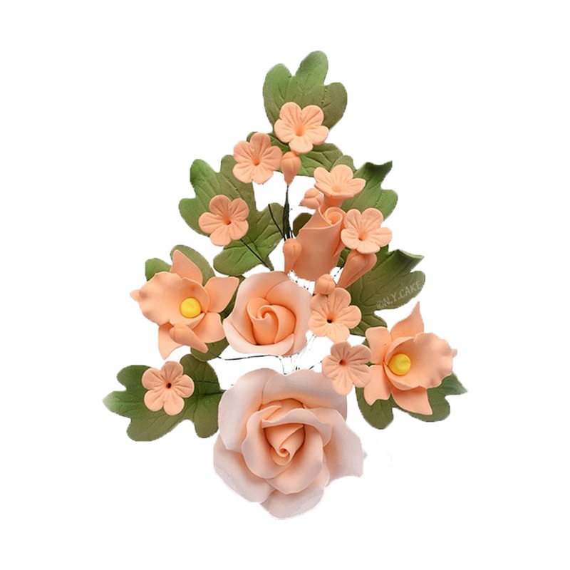 Peach Rose Spray Sugar Flowers