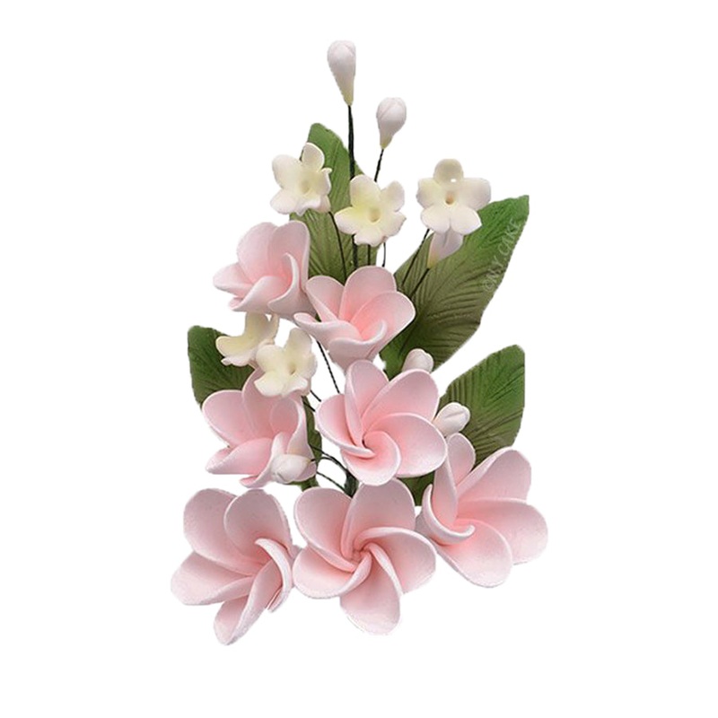 Pink Plumeria Spray Sugar Flowers