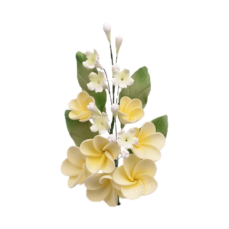 Yellow Plumeria Spray Sugar Flowers