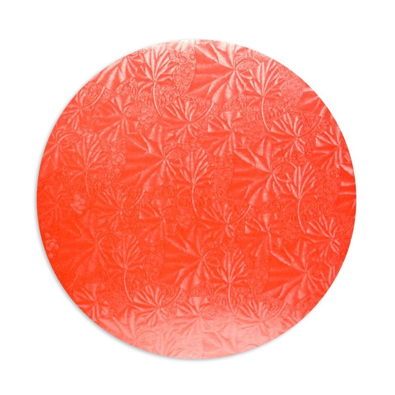 10" Red Round Cake Drum Board, 1/2" Thick