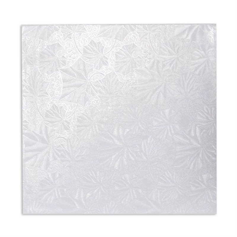 16" White Square Cake Drum Board, 1/2" Thick
