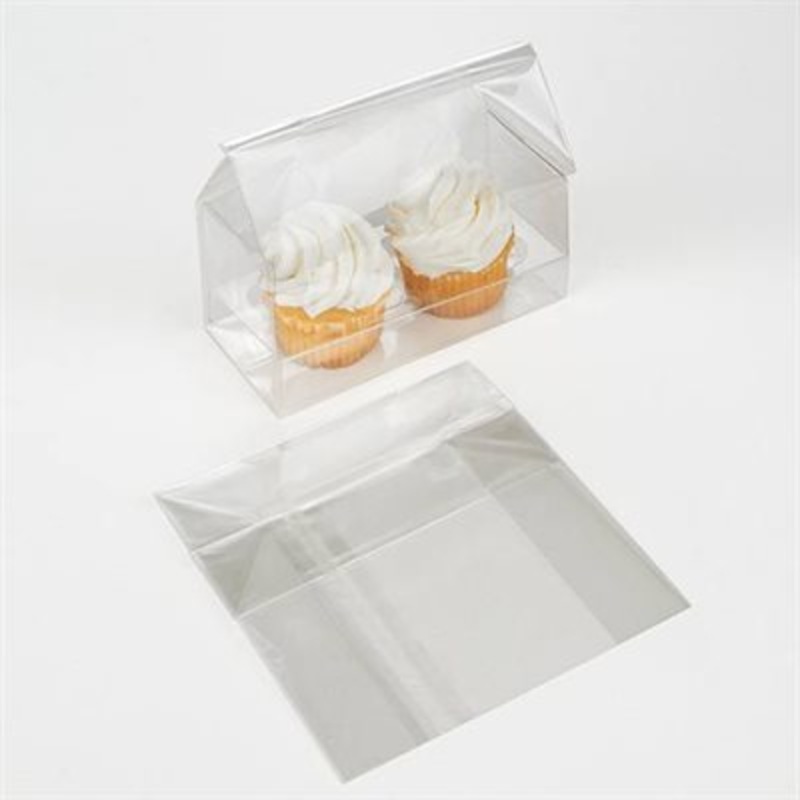 Mini Cupcake Bag Holds 2 Cupcakes 5" x 2 1/4" x 5" Pack of 100