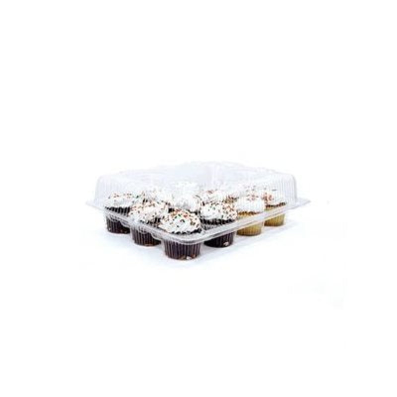 Mini Cupcake Box Clear 12 Cavity Hinge