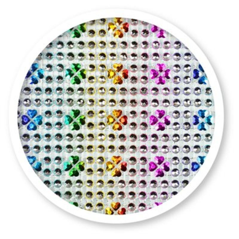 Multicolor Flower Rhinestone Cake Bling 10 Yards