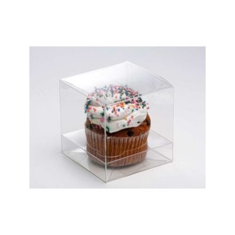 Clear Cupcake Box 4" x 4" x 4"( w/ Insert)