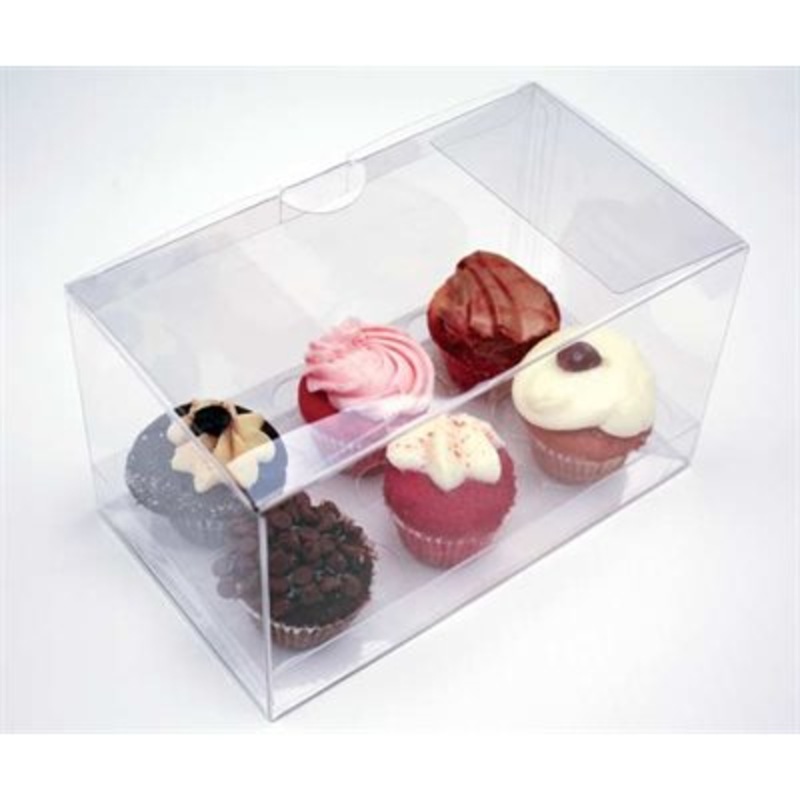 Clear Mini Cupcake Box Holds 6 w/ Insert