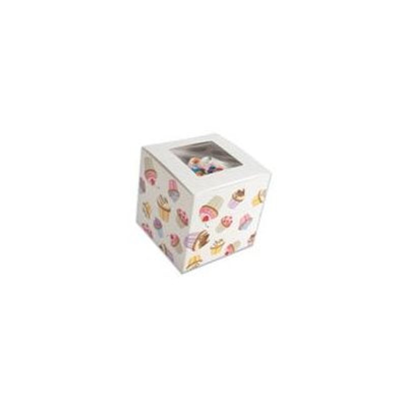 Cupcake Standard Cupcake Box 4" x 4"x 4" w/ Square Window-