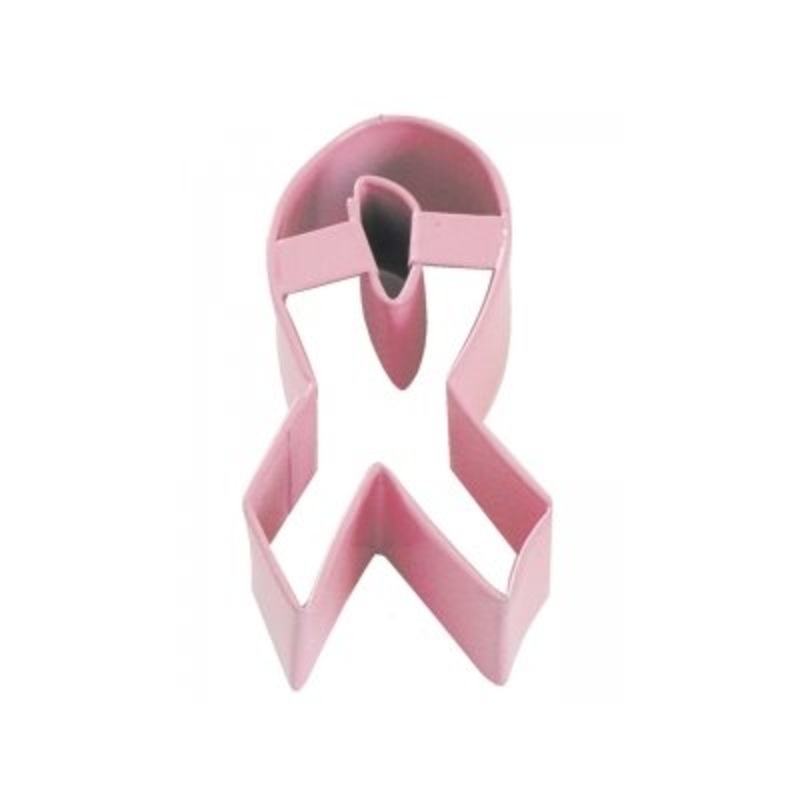 Pink Ribbon Cookie Cutter Poly Resin 3 3/4 Inch