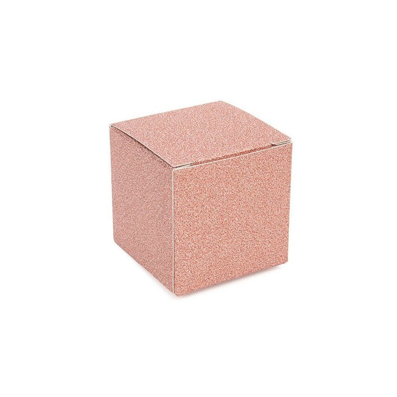 Rose Gold Glitter Cupcake Box 2" x 2" x 2"