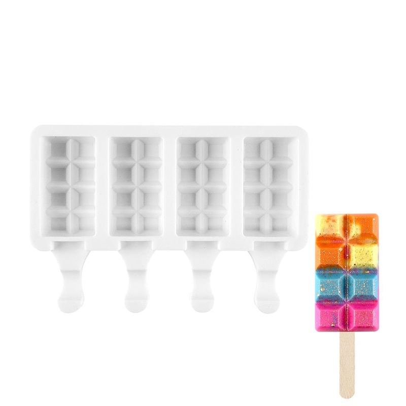 Silicone Mold for Cakesicles and Ice Cream Pop, "Mini Break Away" - 4 Cavity