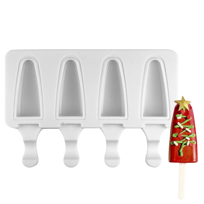 Silicone Mold for Cakesicles and Ice Cream Pop, "Round Pop" - 4 Cavity
