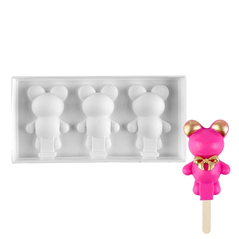 Silicone Mold for Cakesicles, "Bear" - 3 Cavity