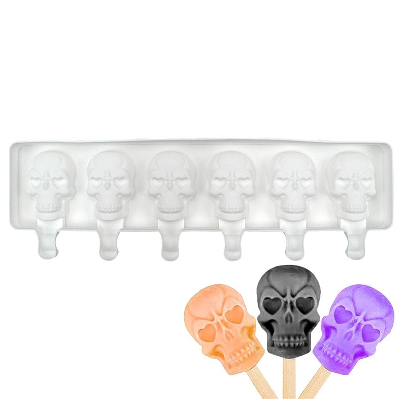 Silicone Mold for Cakesicles, "Skull" Shape - 6 Cavity