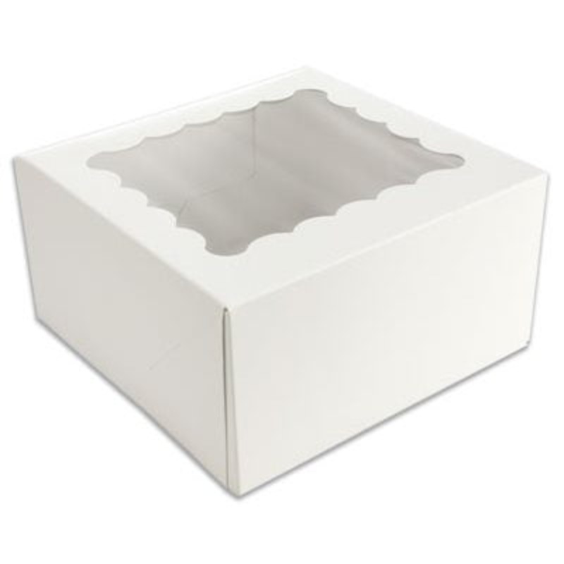 White Cupcake Box Holds 4 Standard Cupcakes