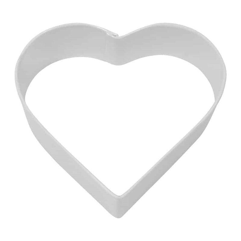White Heart Cookie Cutter 3 1/4 Inch