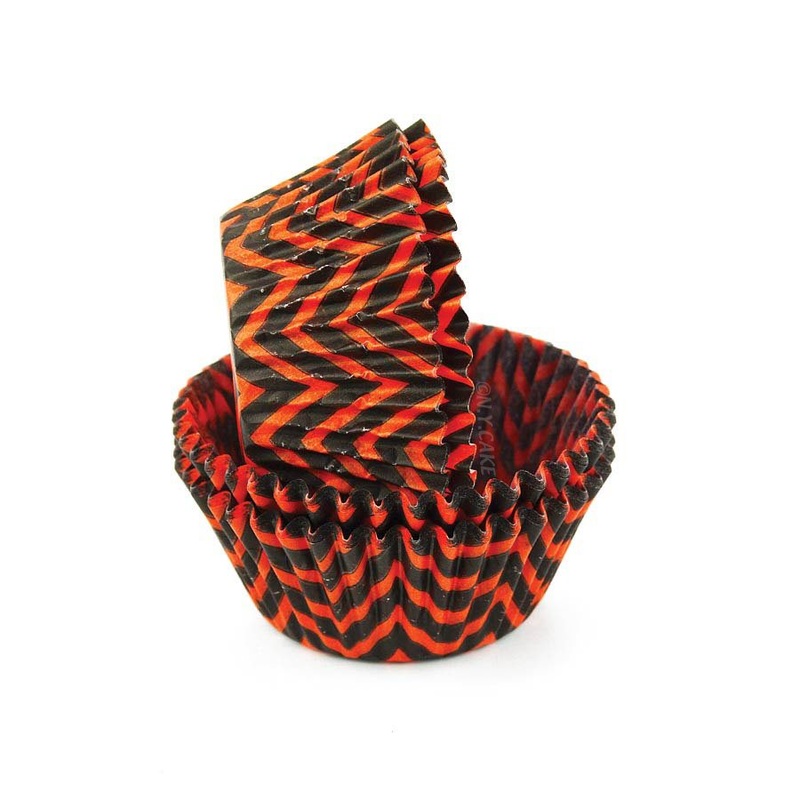 Chevron Orange & Black  Standard Cupcake Baking Cup Liner