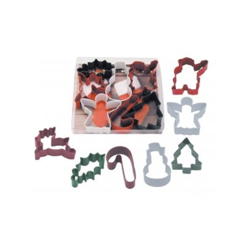 Christmas Holly Cookie Cutter Set Poly Resin 7 Pcs