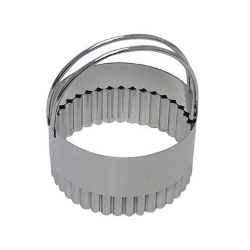 Fluted Biscuit Round Cookie Cutter-Stainless Steel  3 1/4 Inch