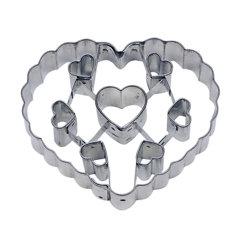Heart Cookie Cutter with Cut Outs 3 Inch