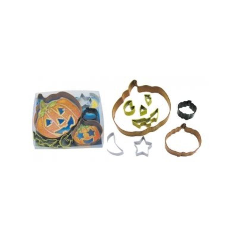 Jack O Lantern Cookie Cutter Set Poly Resin 9 Pcs.