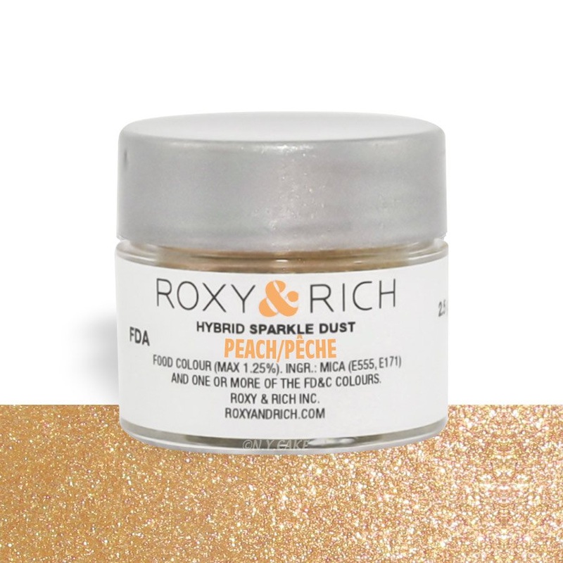 Peach Edible Hybrid Sparkle Dust By Roxy Rich 2.5 gram
