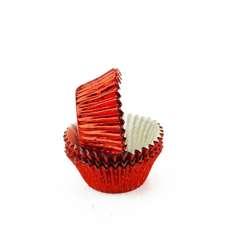 Red Foil Mini Cupcake Baking Cup Liner