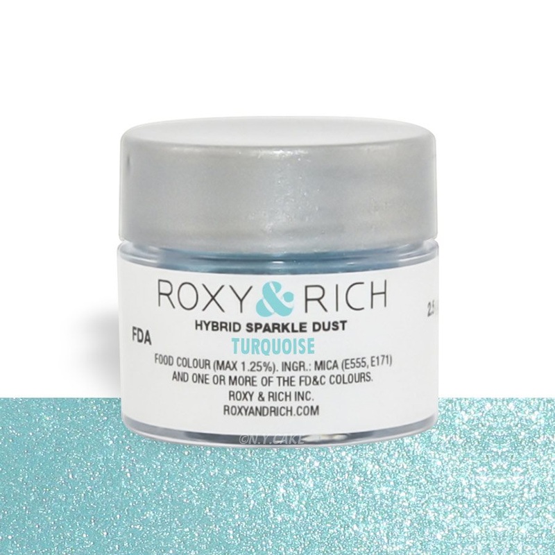 Turquoise/Sky Blue Edible Hybrid Sparkle Dust By Roxy Rich 2.5 gram