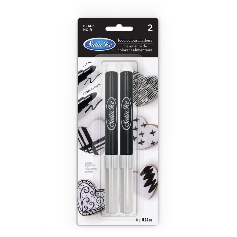 Bold/Fine Tip Black Food Color Markers by Satin Ice - 2ct