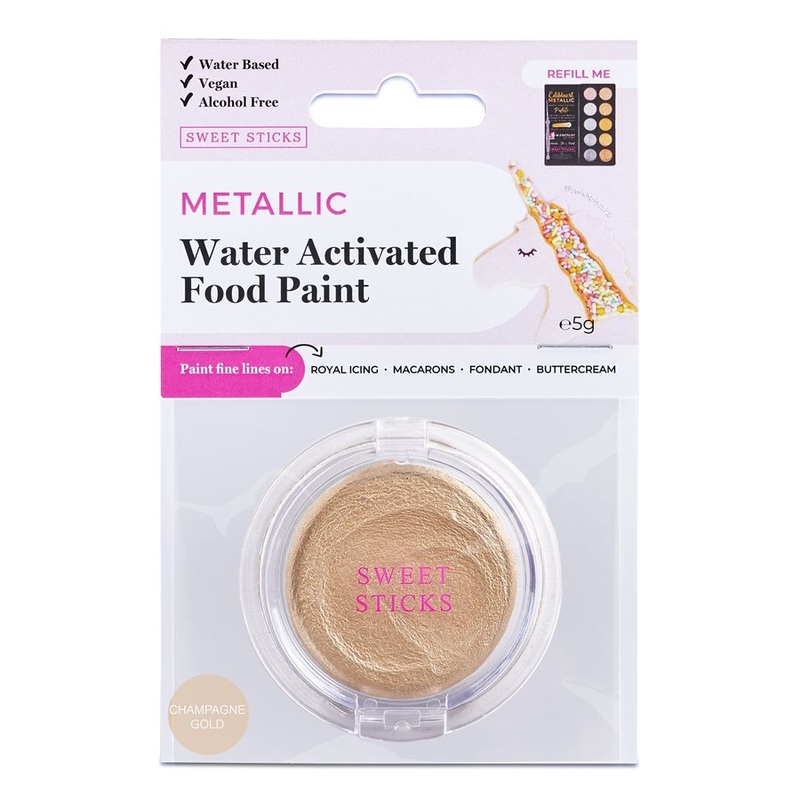 Champagne Gold Food Paint By Sweet Sticks-Water Activated