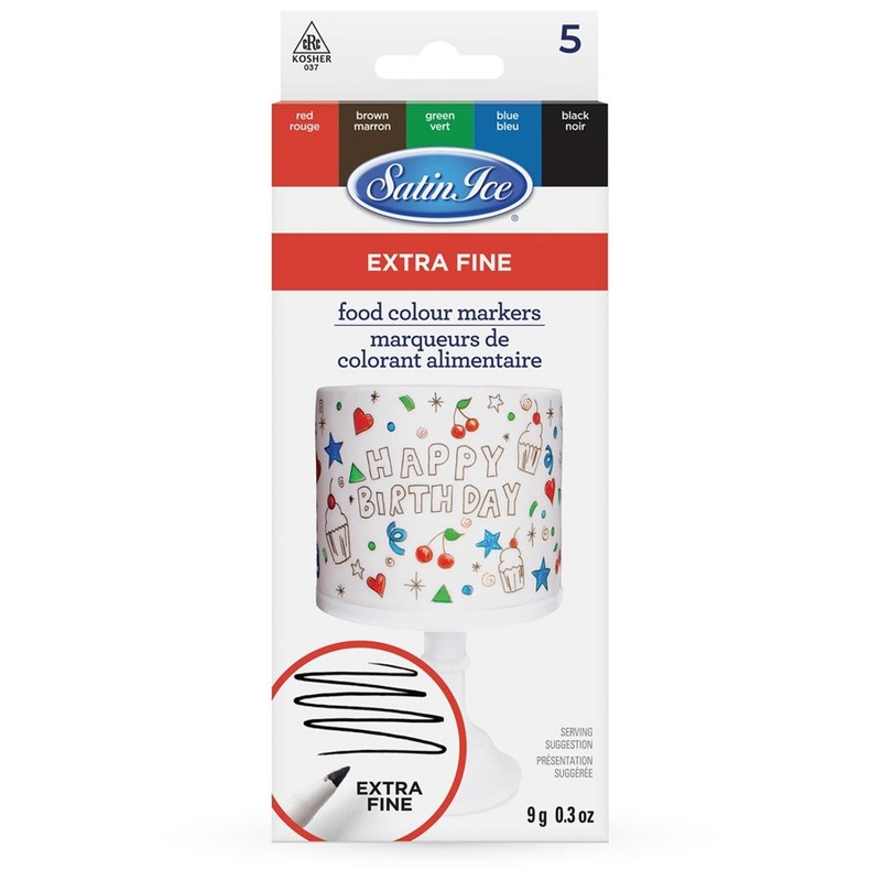 Extra Fine Tip Food Color Markers by Satin Ice - 5ct