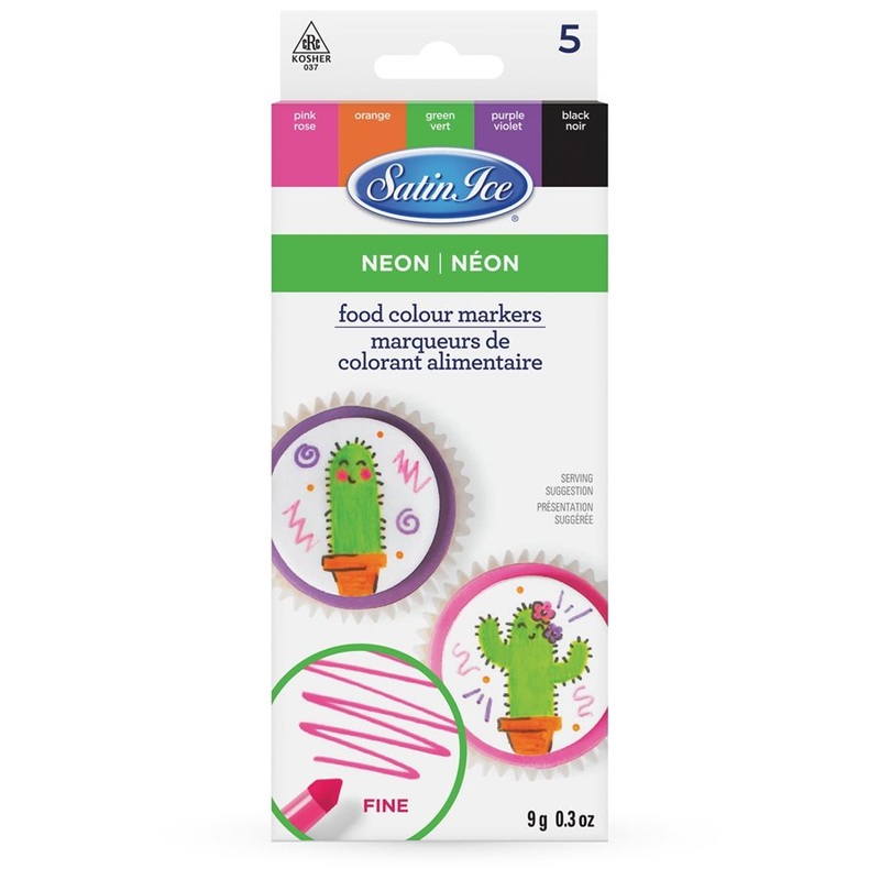 Fine Tip Neon Food Color Markers by Satin Ice - 5ct