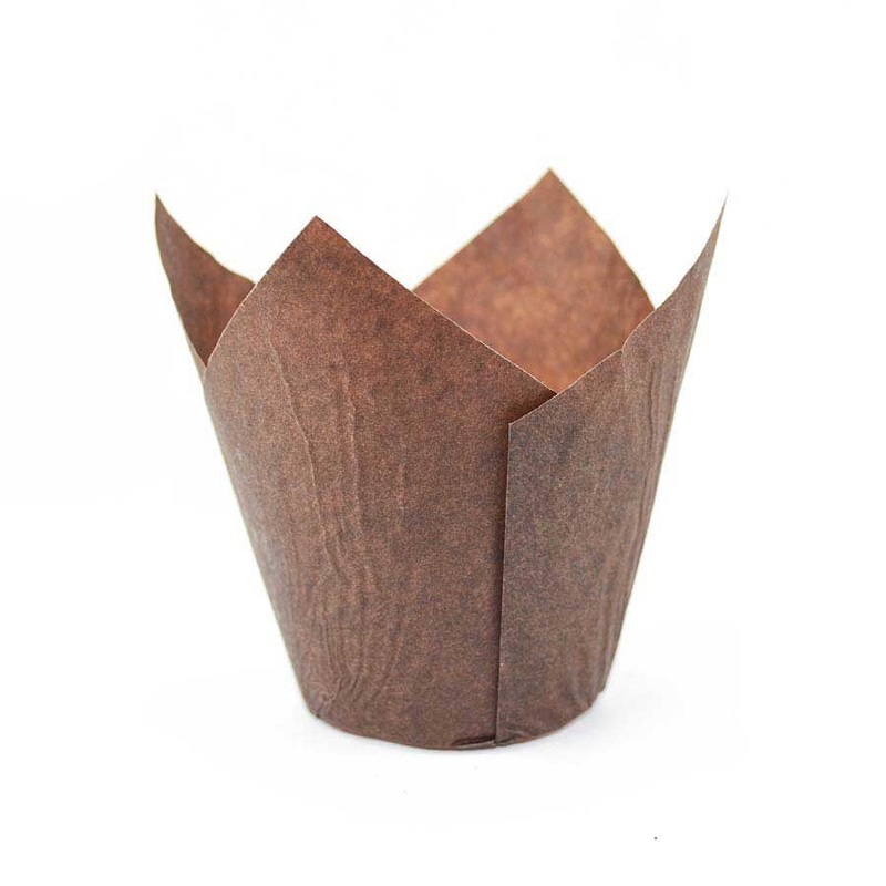 Brown Tulip Paper Baking Mold