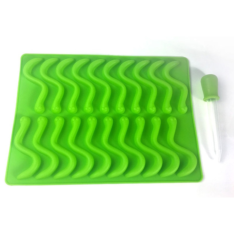 Worm Jellyflex Mold w/ Dropper