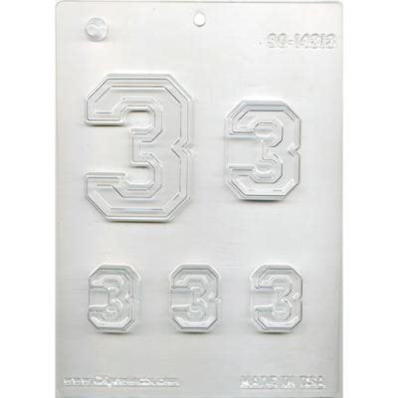 Collegiate Number 3 Chocolate Candy Mold