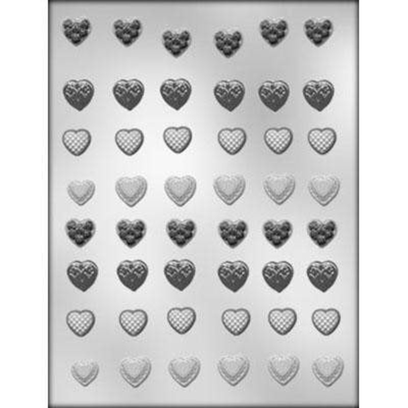 Mini Heart Assortment Chocolate Candy Mold 1 3/4 Inch