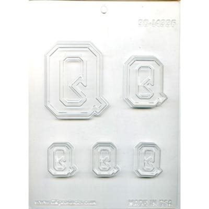 Collegiate Letter Q Chocolate Candy Mold