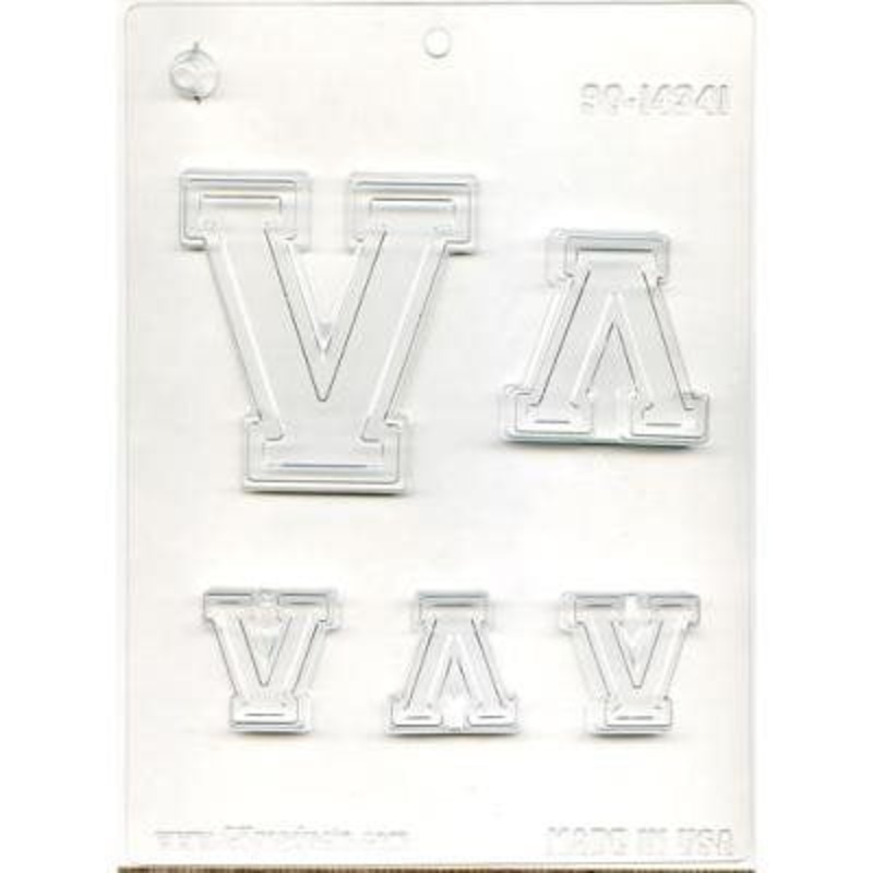 Collegiate Letter V Chocolate Candy Mold