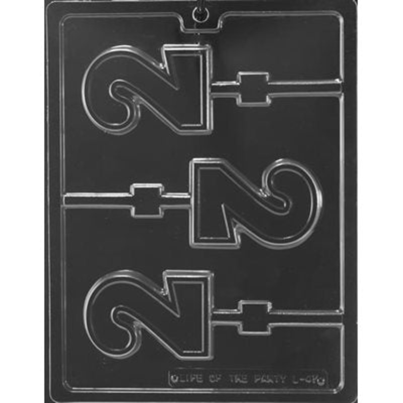 Number 2 Lollipop Chocolate Candy Mold