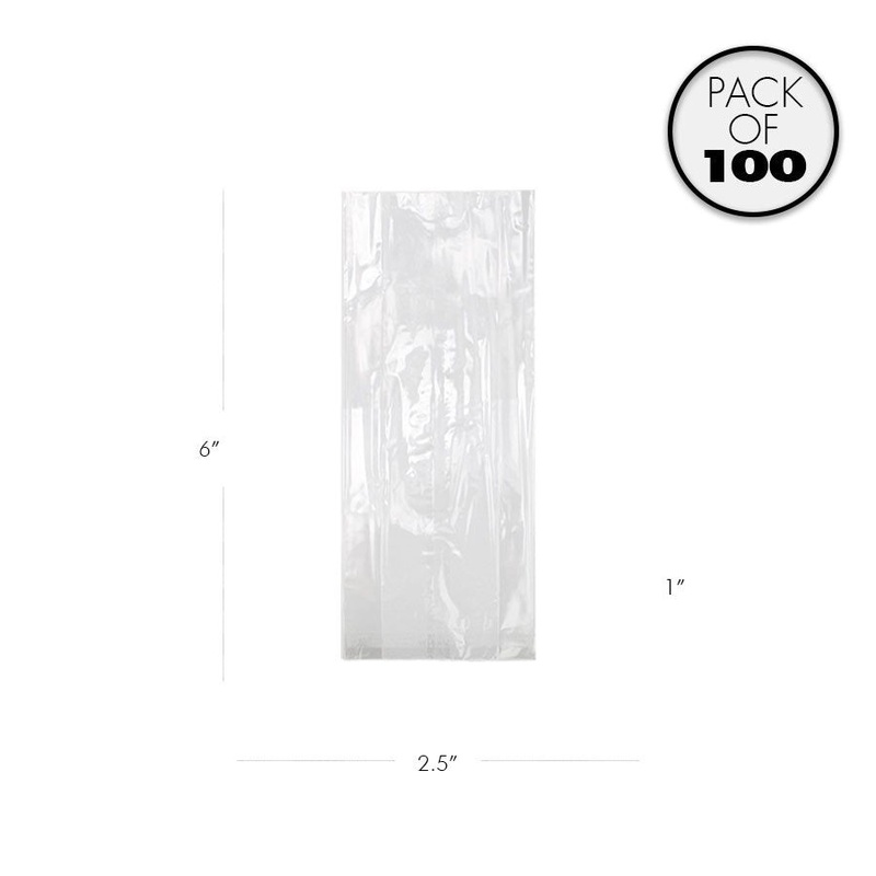 Cellophane Bags 2 1/2 x 1 x 6", Pack of 100